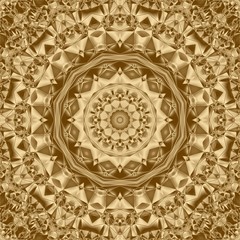 Gold cristal geometry background and symmetry design,  vintage.