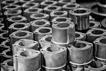 Metal products made by casting techniques closeup