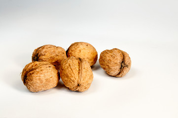 walnuts isolated on white background