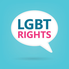 LGBT rights written on a speech bubble- vector illustration