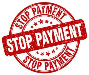 stop payment red grunge round vintage rubber stamp