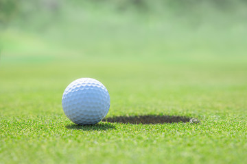 ゴルフ場のグリーンとボール