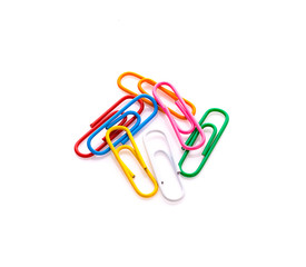 Paper clips isolated on white background