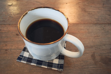 coffee cup on wooden table