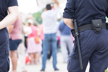 Fototapeta premium Police on duty during street protest
