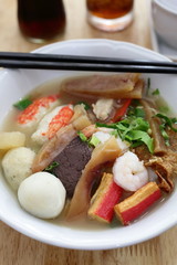 seafood yentafo noodle of asia food tasty