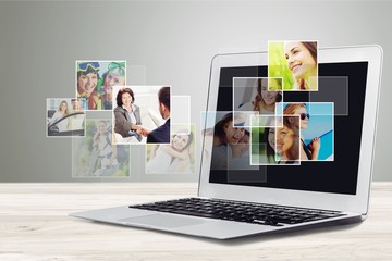 Laptop computer pc on white background