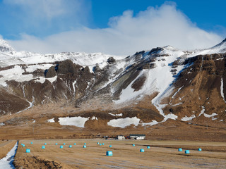 Iceland west region in winter, Snaefellsness peninusla, Bodvarsholt area, seen from road 54