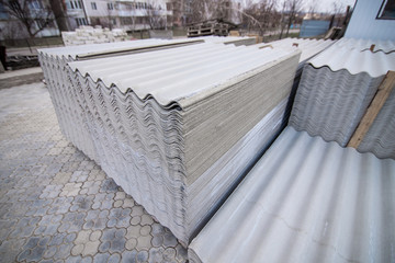 Slate to overlap the gray roof stacks on top of each other, building materials