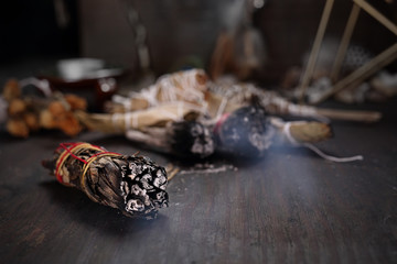Omen. Incense with white sage and cedar herbs.