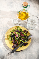 Fresh salad mix of baby spinach, arugula leaves and chard