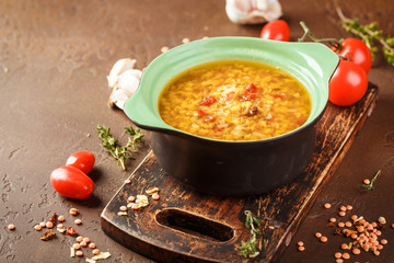 Lentil soup - Masoor Dal or Dal Tadka Curry