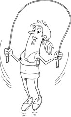 girl play with a skipping rope