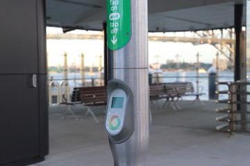 Opal Card tapping machine at train station in Australia