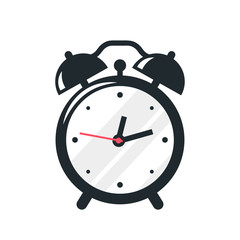 Black alarm clock icon design on white background