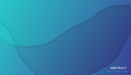 Blue spectrum card with white frame and abstract wavy pattern. Creative solution for invitation, booklet or business card design. Vector landing page background.