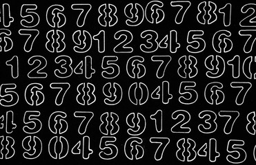Background of numbers. from zero to nine. Mathematical equations and formulas .1, 2, 3, 4, 5, 6, 7,...