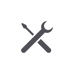 Screwdriver with key icon colored symbol. Premium quality isolated equipment element in trendy style.