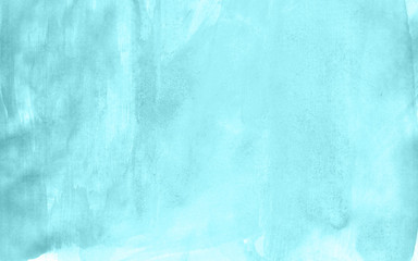 Abstract watercolor background hand-drawn on paper. Volumetric smoke elements. Blue-Green color. For design, web, card, text, decoration, surfaces.