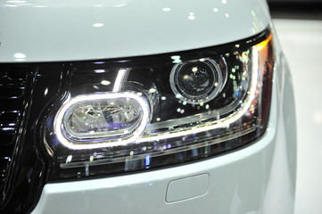 led car light automobile closeup