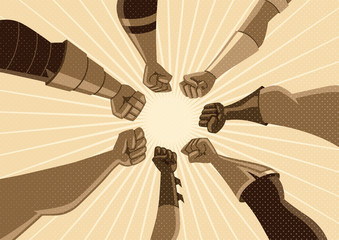 Superhero Team Assemble Vintage © Malchev