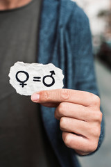 gender equality in a piece of paper.