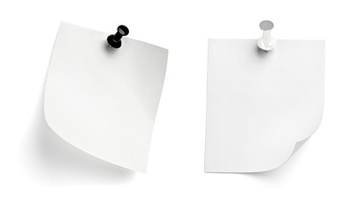 note paper push pin message red white black