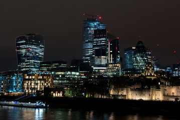 Fototapeta na wymiar City of London financial district at night