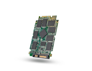 SSD ,solid state drive with sata 6 gb isolated on white background with clipping path