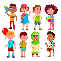 Kinder Vector. Multinational Kinder Child Person. Illustration