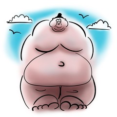 Man with a big belly