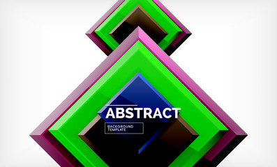 Geometric abstract background, modern square design