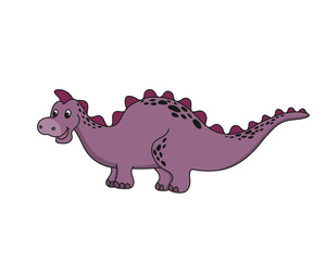 Vector illustration of cartoon dinosaur. Cute dinosaur on white background.