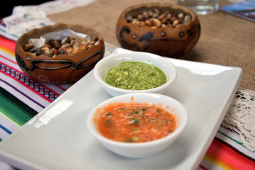Typical sauce made with chili and cilantro