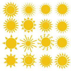 Flat sun icon. Sun pictogram. Trendy vector summer symbol 