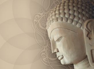 Head Smiling Buddha - obrazy, fototapety, plakaty
