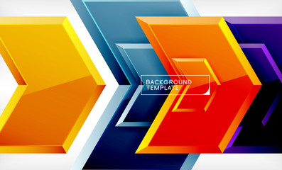 Shiny glossy arrows background, clean modern geometric design, futuristic composition