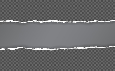 Torn paper edge. Torn paper stripes. Ripped squared horizontal paper strips. Vector illustration