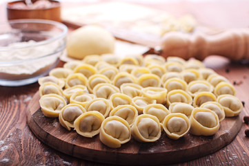 Cooking meat dumplings.