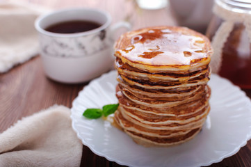 Delicious pancakes for breakfast.