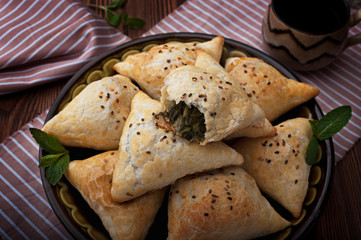 Uzbek samsa with greens