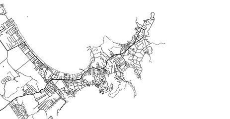 Urban vector city map of Buzios, Brazil