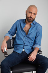 Fototapeta premium man with tricopigmentation treatment