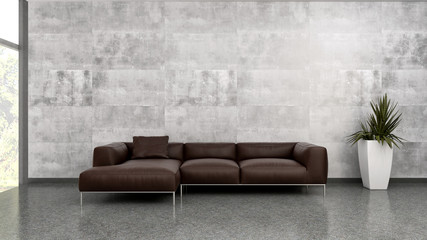 large luxury modern bright interiors room illustration 3D rendering