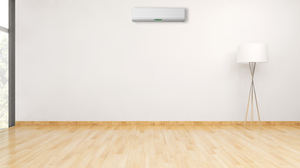 large luxury modern bright interiors with air conditioning illustration 3D rendering