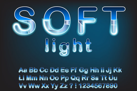 vector illustration of neon font, elegant  alphabet, isolated on transparent background.