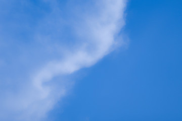 Blue sky background and white clouds with copy space, good for message and background.