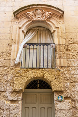 Fototapeta na wymiar Beautiful old building in Rabat, Malta, architectural detail