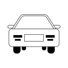 Car vehicle frontview symbol in black and white