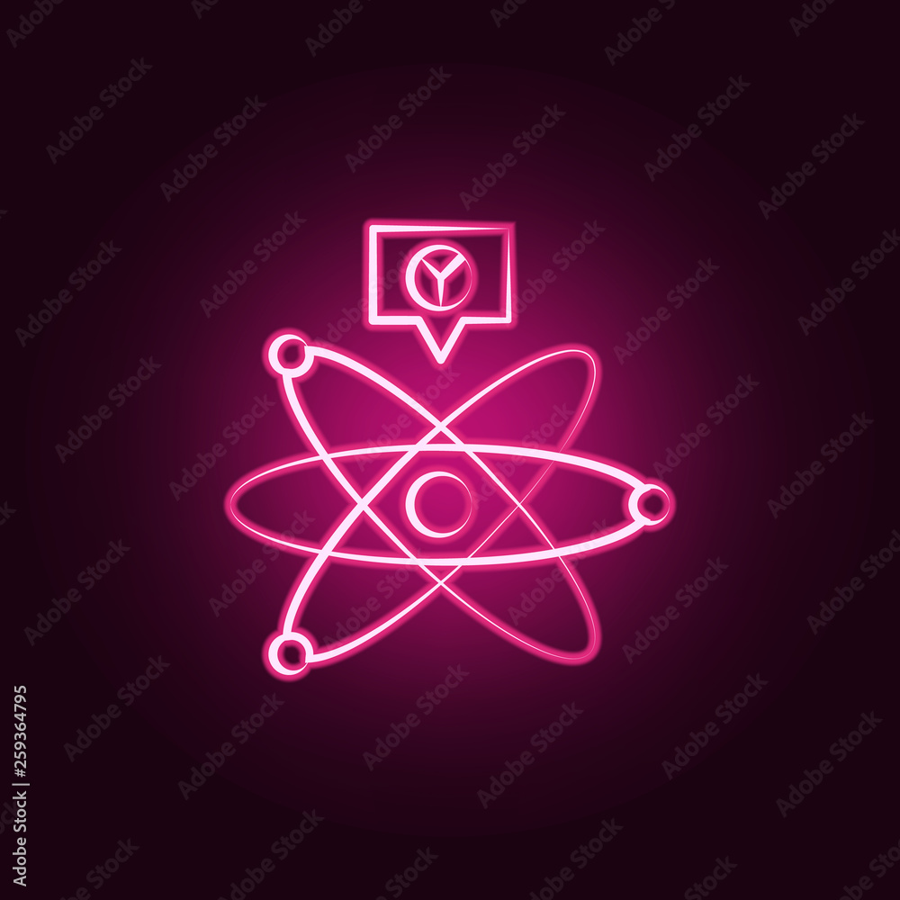Wall mural cold fusion neon icon. elements of mad science set. simple icon for websites, web design, mobile app